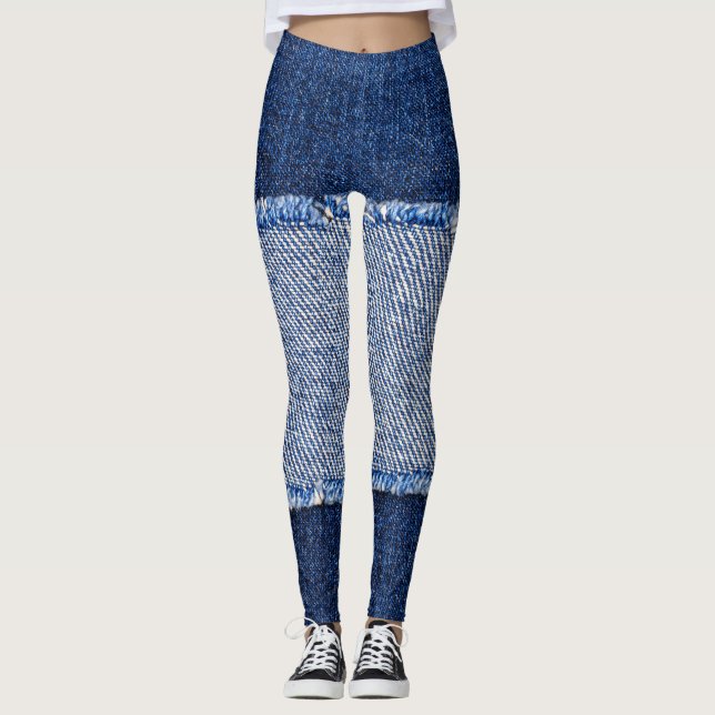 Leggings Denim roto: tela de jeans azules. (Anverso)