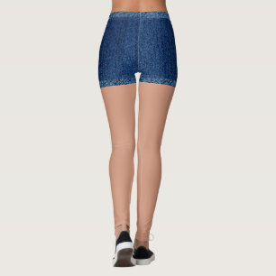 Leggings Denominación falsa azul corto
