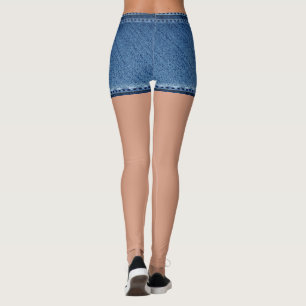 Leggings Denominación falsa azul corto