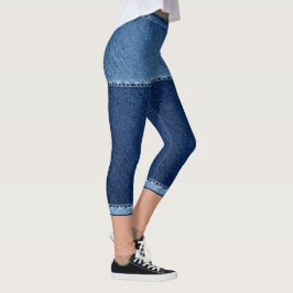 Leggings Denominación falsa azul corto