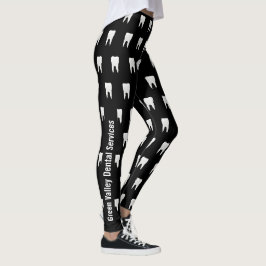 Leggings Dental Dental Black White Tooth