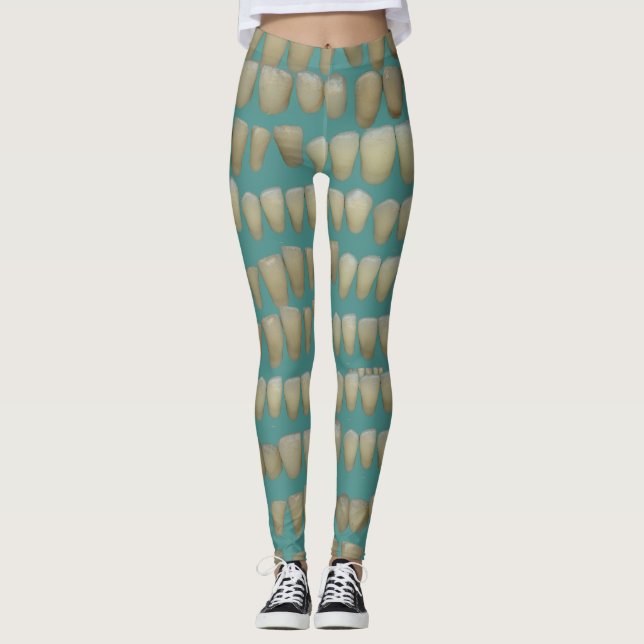 Leggings Dental Teeth en Dentist Blue Dentistry (Anverso)