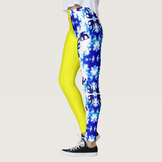 Leggings Deporte de snowboard azul cielo amarillo