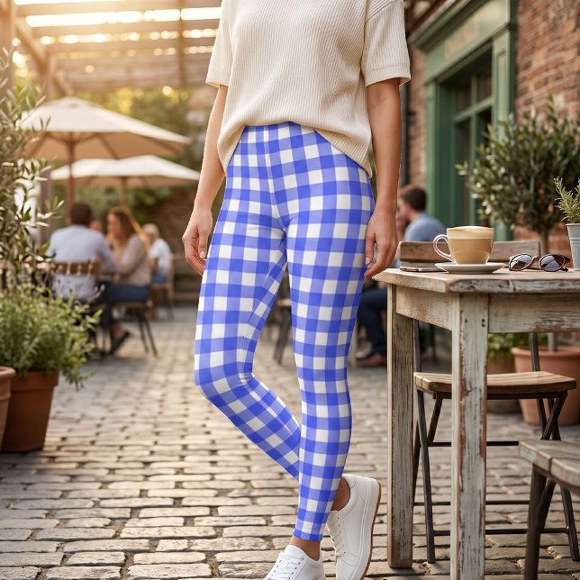 Leggings Deporte Retro Chic Cuadros Azules (Subido por el creador)