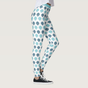 Leggings Deportes de moda Blue Seashells Ocean Beach Tema Y