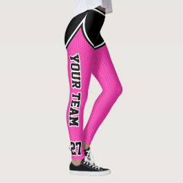 Leggings Deportes Nombre de equipo Número de puntos rosados