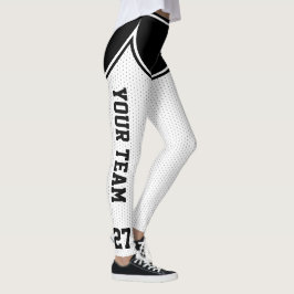 Leggings Deportes Nombre del equipo Número de puntos blanco