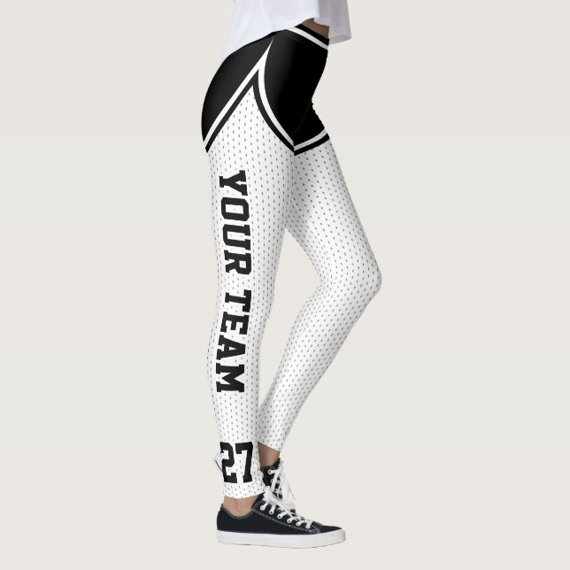 Leggings Deportes Nombre del equipo Número de puntos blanco (Derecha)