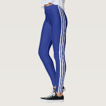 Leggings Deportivas Azules con Franja Lateral Blan