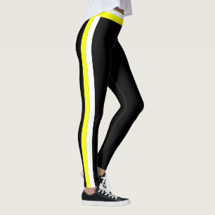 Leggings Deportivas Negras con Franja Lateral Blan