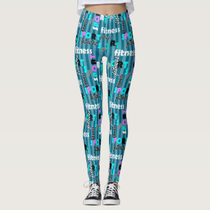 Leggings deportivo fitness patrón de texto brillante para r