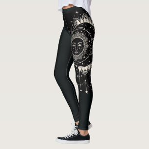 Leggings Deportivos de Boceto Moderno Negro