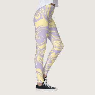Leggings Derrame - Amarillo Pastel y Púrpura