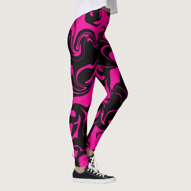 Leggings Derrame - Magenta y negro (Derecha)