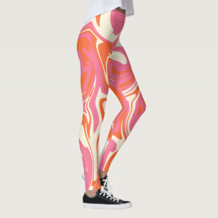 Leggings Derrame - rosa, Naranja y crema