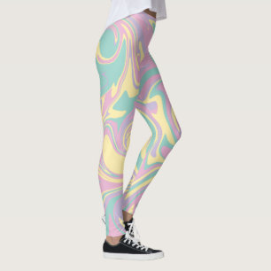 Leggings Derrame - Rosa Pastel, Amarillo, Púrpura y Verde