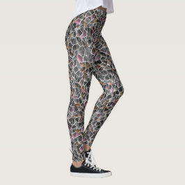 Leggings Desagradable de salmón bruto y mosaico irregular g