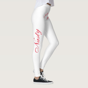 Leggings desagradable en rojo en blanco