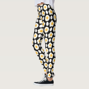 Leggings Desayuno del patrón Huevo frito Amantes de la flo