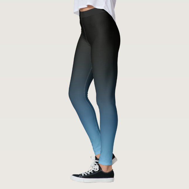 Leggings Desbordamiento degradado negro a azul (Izquierda)