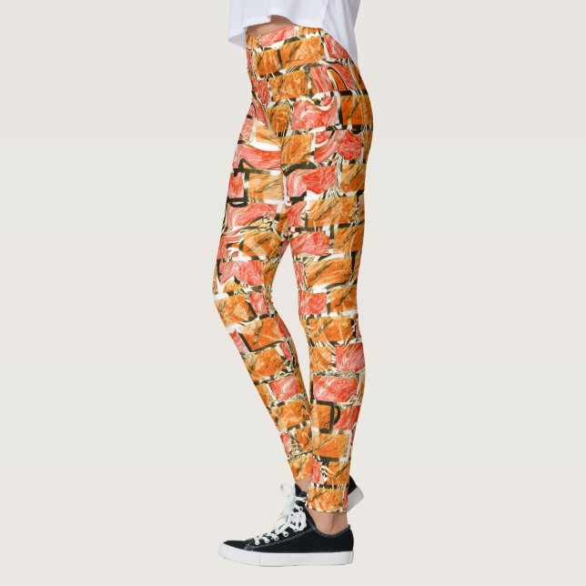 Leggings Desenho no estilo tijolos com tom de brilho (Izquierda)