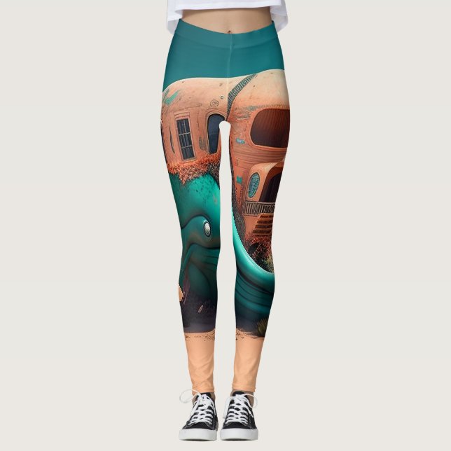 Leggings Desert whale house (Anverso)