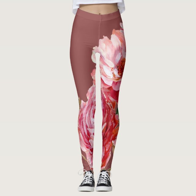 Leggings Desgaste activo rosado oscuro de los rosas (Anverso)