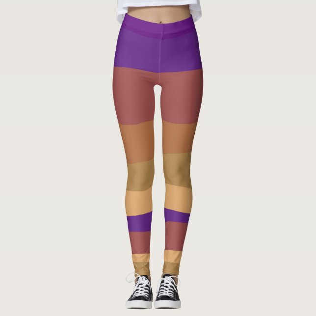 Leggings Desierto morado y Naranja colorido (Anverso)
