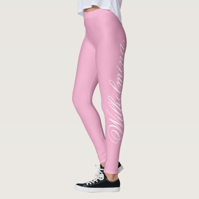 Leggings Design Your Own Name on Stylish Light Pink (Izquierda)