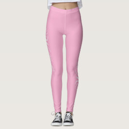 Leggings Design Your Own Name on Stylish Light Pink