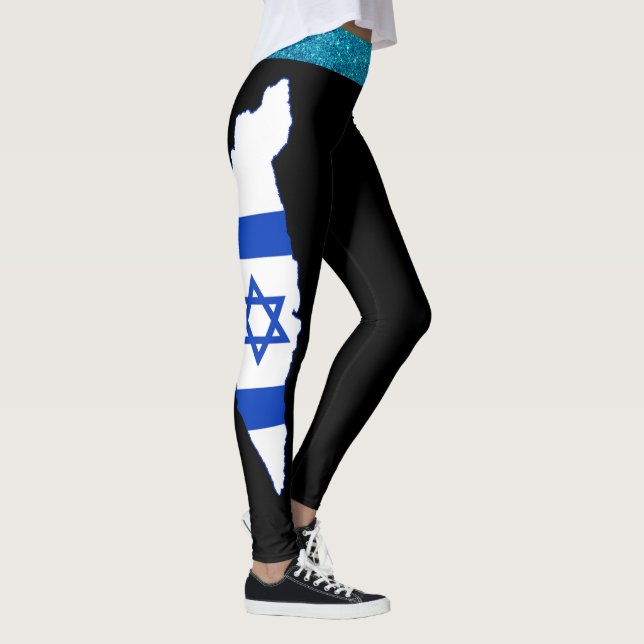 Leggings Deslumbramiento en pesas azules, diseño de bandera (Derecha)