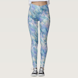 Leggings Deslumbramiento floral azul verde azulado