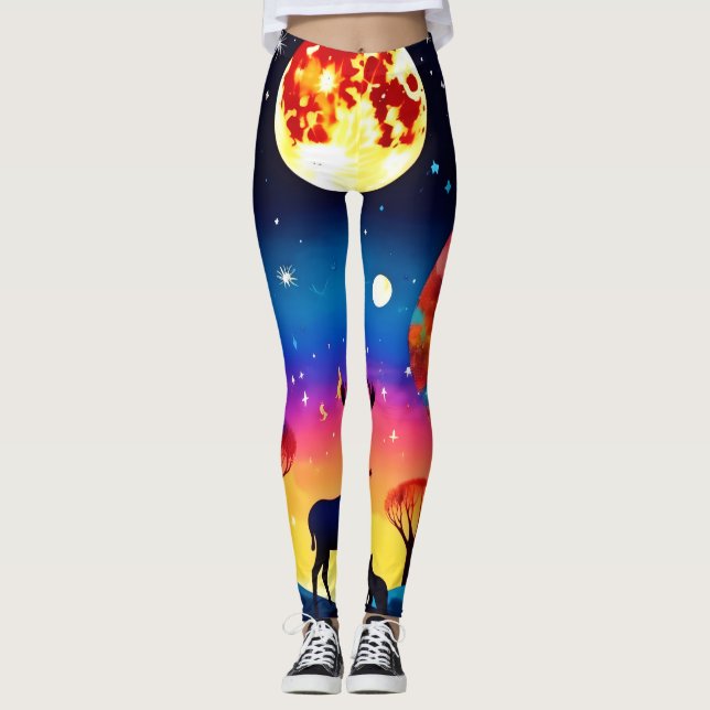 Leggings Deslumbramiento nocturno del bosque (Anverso)