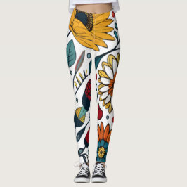 Leggings Deslumbrante Daisy Delight: Una moda floral favori