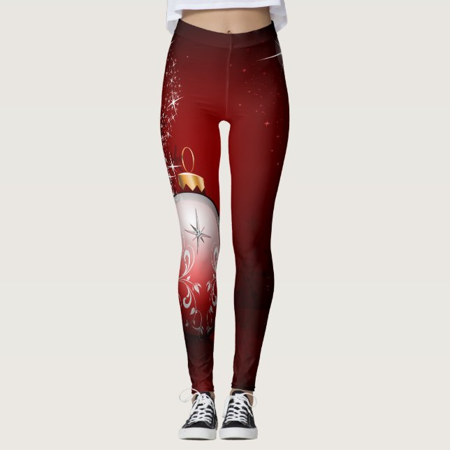 Leggings Deslumbrante Leggencias de Navidades rojos (Anverso)