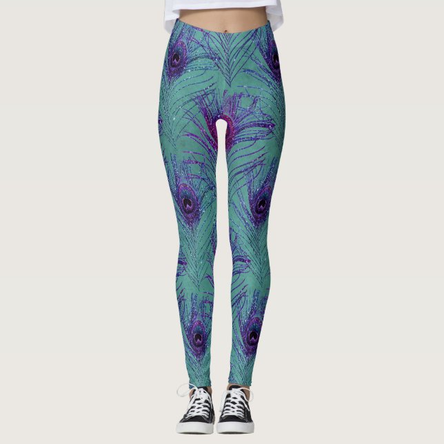 Leggings Desplome turquesa de pavo real (Anverso)
