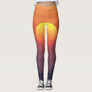 Leggings Desvanecimiento oscuro de naranja a morado