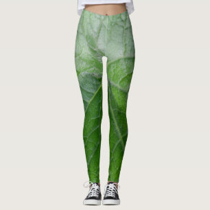 Leggings Detalle de hoja verde