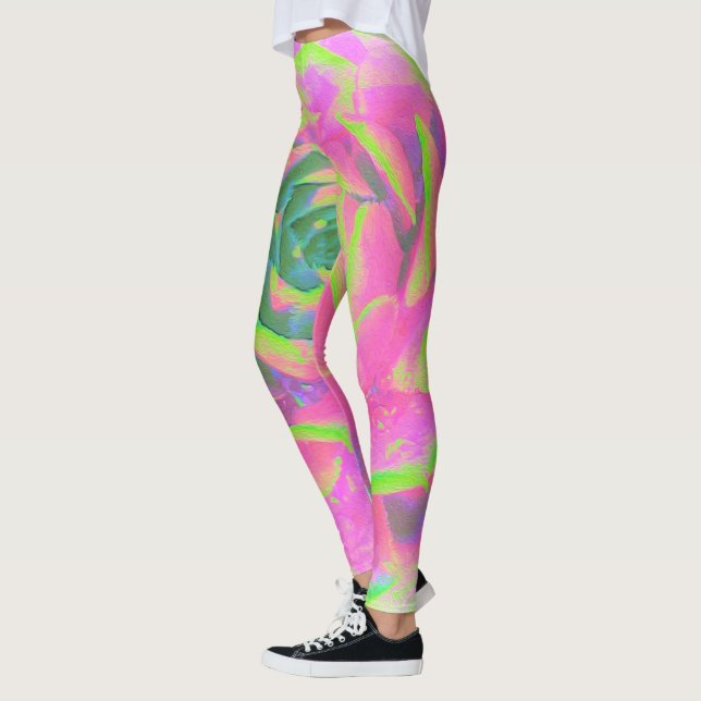 Leggings Detalle de Sesiones Suculento de Lime Green (Izquierda)