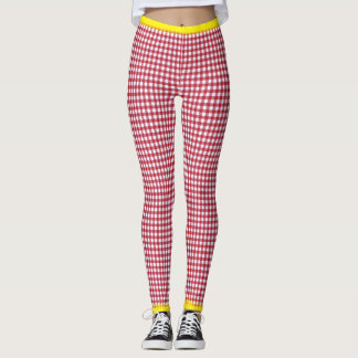 Leggings Detalle Gingham Happy en amarillo