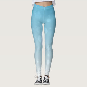Leggings Dewdrop Elegance: Diseño de moda de arte blanco
