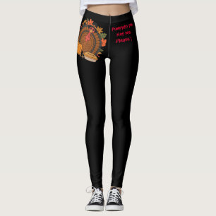Leggings Día de Acción de Gracias, Chef de Pavo Divertido,