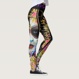 Leggings Día de la floral muerta