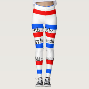 Leggings Día de la independencia de las franjas azules roja