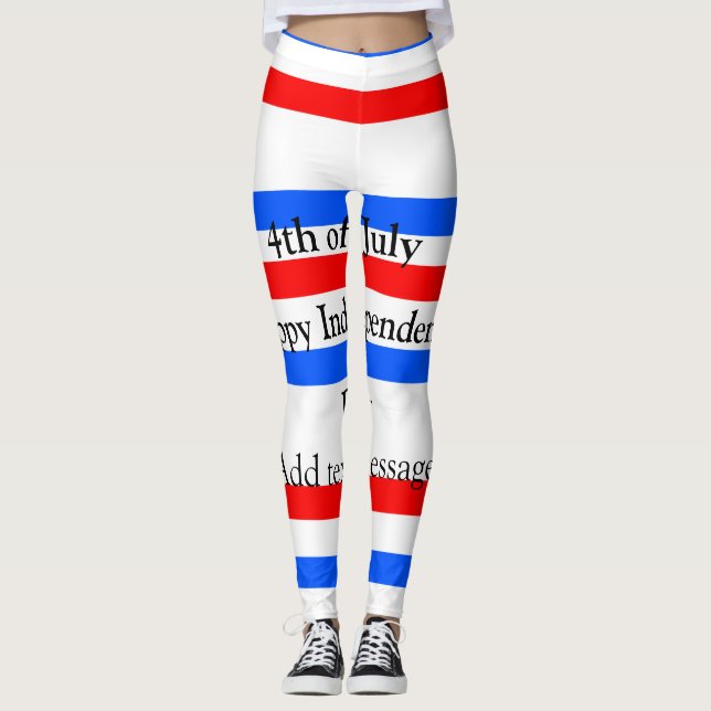 Leggings Día de la independencia de las franjas azules roja (Anverso)