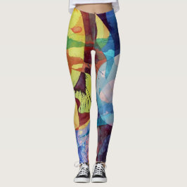 Leggings Día de las polainas de la yoga en noche