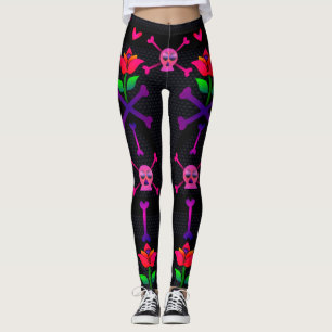 Leggings Día de las polainas muertas del cráneo y de los
