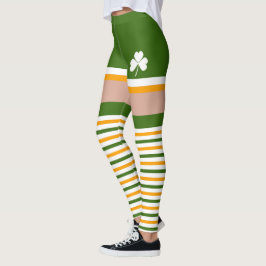 Leggings Día de los Simpatizantes del Naranja Blanco Verde