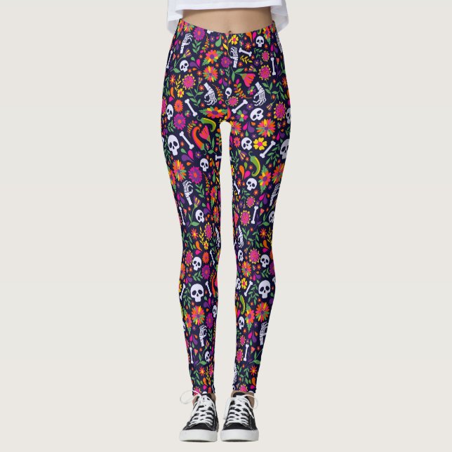 Leggings Día de Muertos Símbolos de México (Anverso)