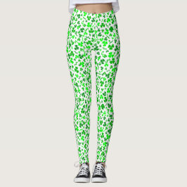 Leggings Día de San Patricio Confeti de Tréboles Verdes